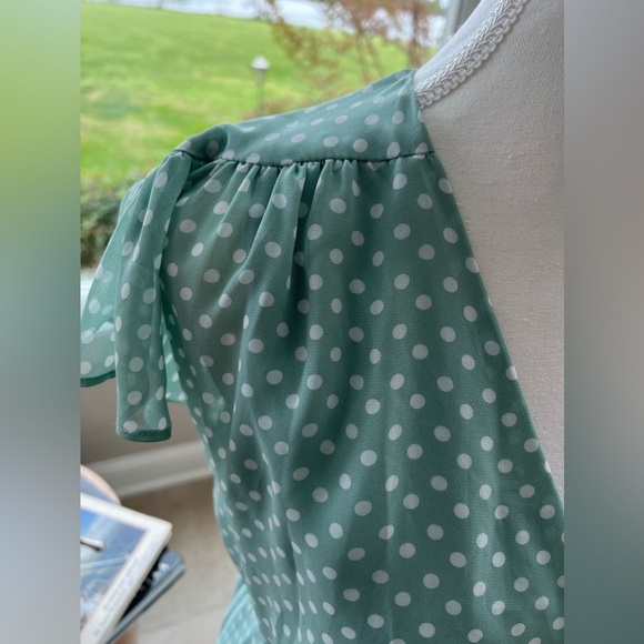 NY&Co Eva Mendes Polka Dot Wrap Dress - Picture 5 of 11